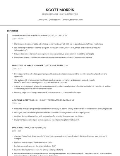 Senior Manager-Digital Marketing Resume