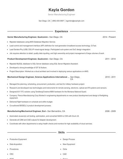 Resume example 1