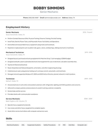 Resume example 2