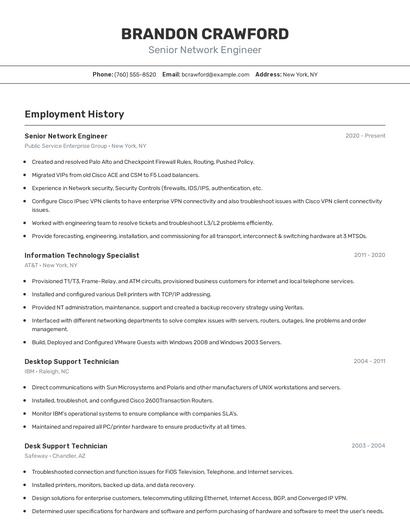 Resume example 2