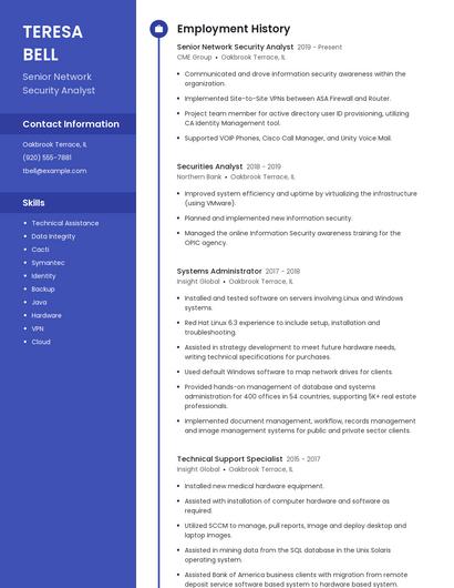 Senior Network Security Analyst Resume