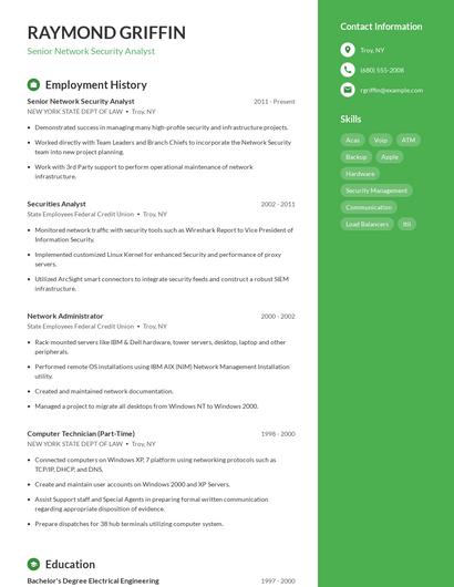 Senior Network Security Analyst Resume