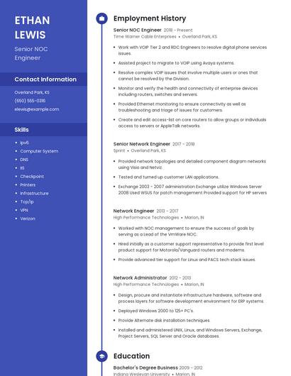 Senior NOC Engineer Resume