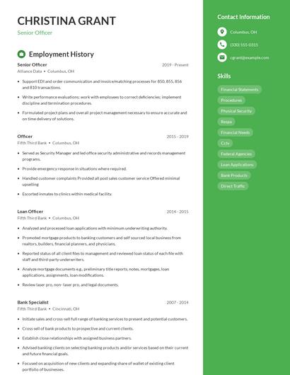 Resume example 5