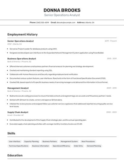 Resume example 2