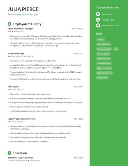 Resume example 5