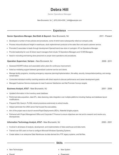 Resume example 1