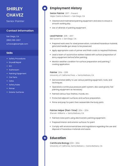 Senior Painter Resume