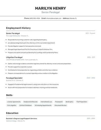 Resume example 2