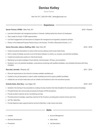 Senior Partner Resume