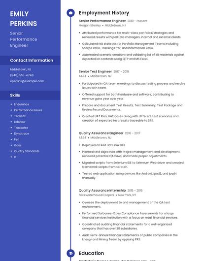 Senior Performance Engineer Resume