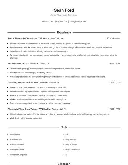 Resume example 1