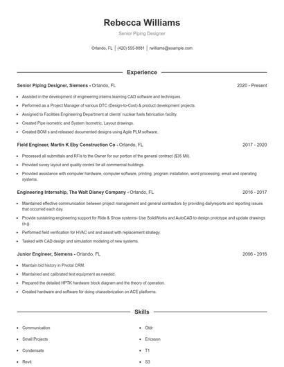 Resume example 1