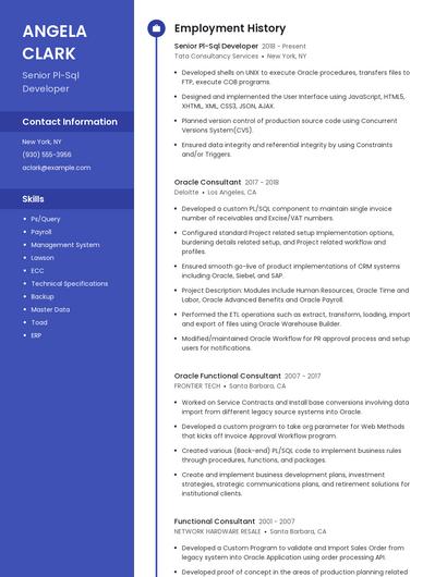 Senior Pl-Sql Developer Resume