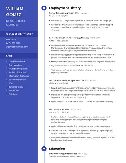 Senior Process Manager Resume