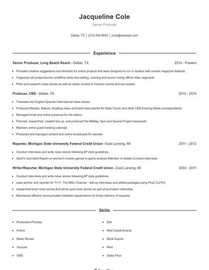 Resume example 1