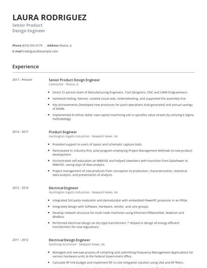 Senior Product Design Engineer Resume