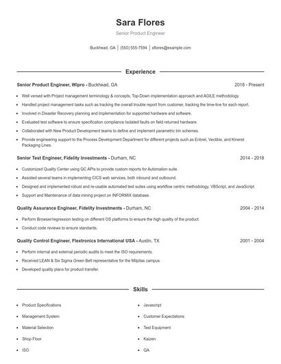 Resume example 1