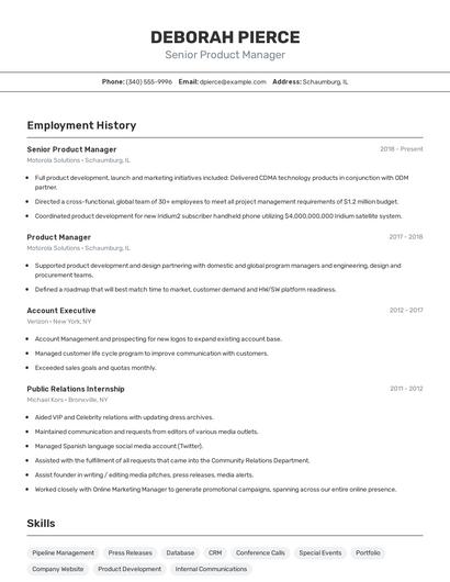 Resume example 2