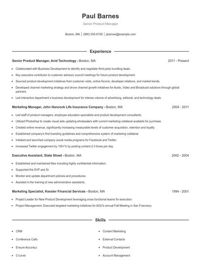 Resume example 1