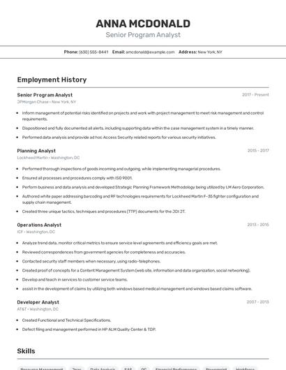 Resume example 2