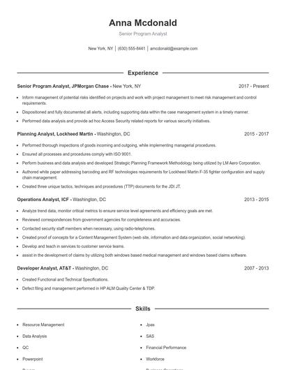 Resume example 1
