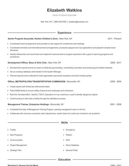 Resume example 1