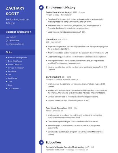 Resume example 5