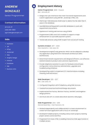 Resume example 5