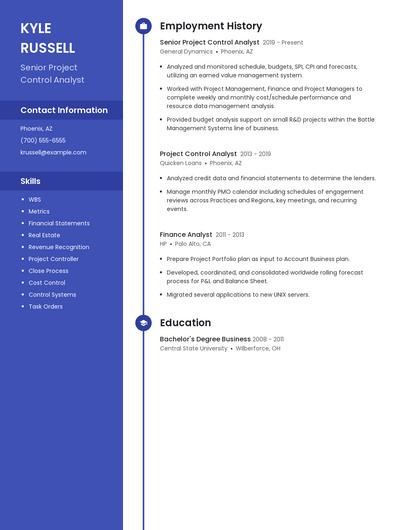 Senior Project Control Analyst Resume