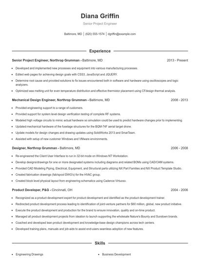 Resume example 1