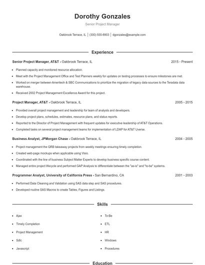 Resume example 1