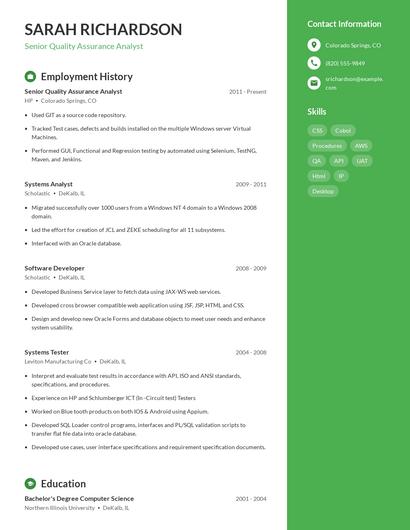 Resume example 5