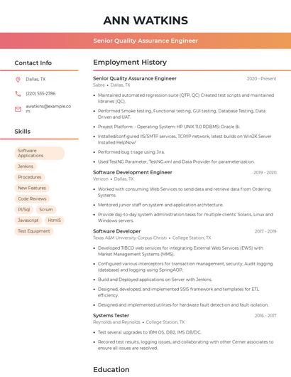 Resume example 3