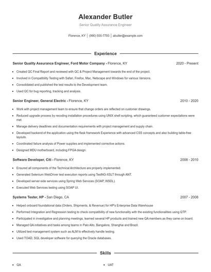 Resume example 1