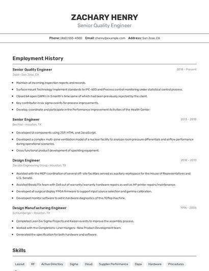 Resume example 2