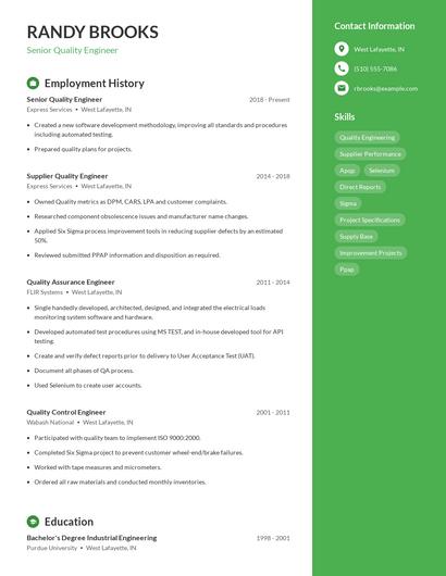 Resume example 5