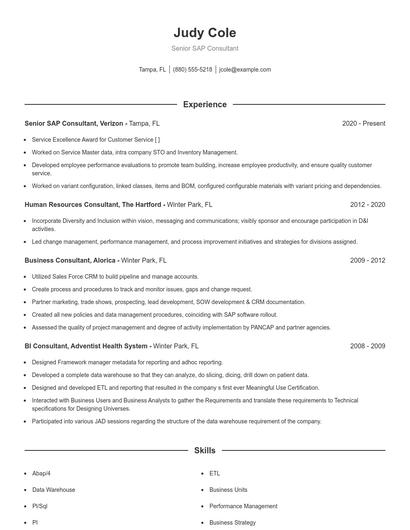 Resume example 1