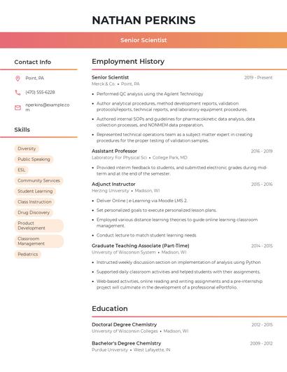 Resume example 3