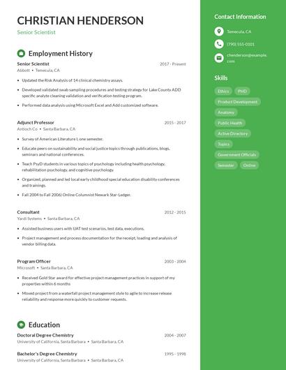 Resume example 4