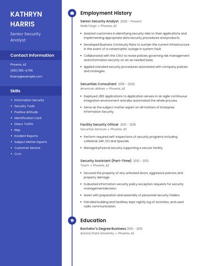Senior Security Analyst Resume
