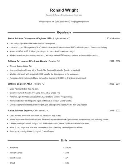 Resume example 1