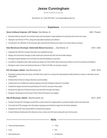 Resume example 1