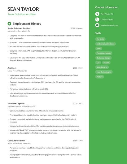 Resume example 5