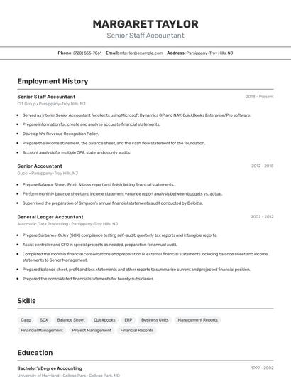 Resume example 2
