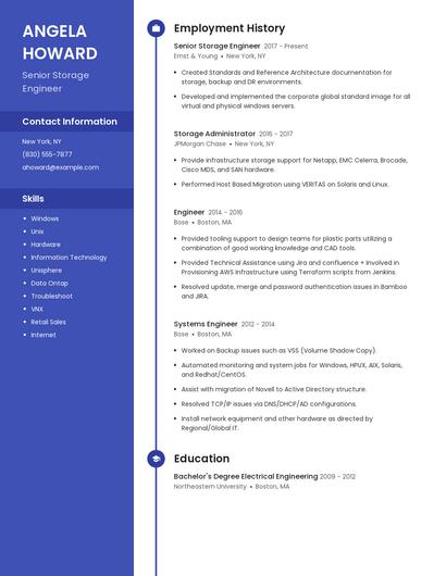 Senior Storage Engineer Resume