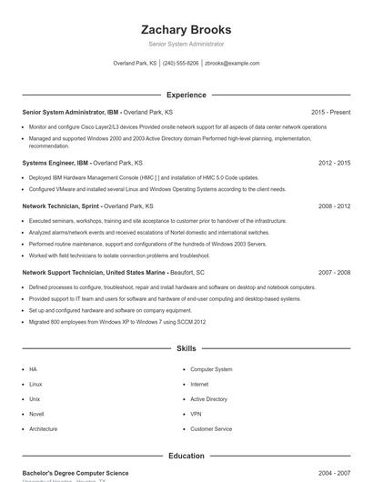 Resume example 1