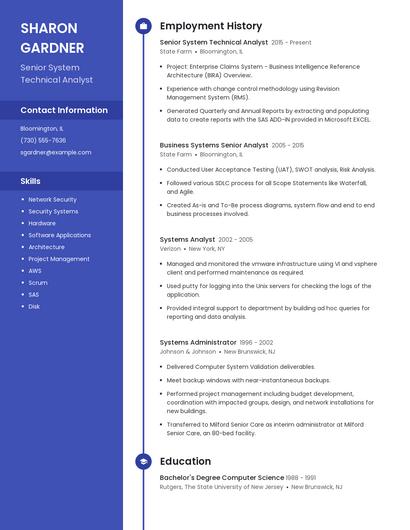 Senior System Technical Analyst Resume