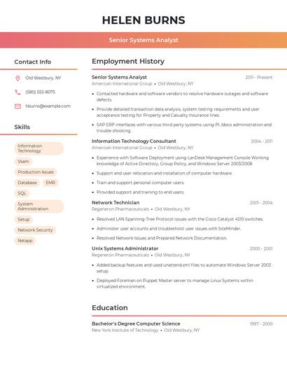 Resume example 3