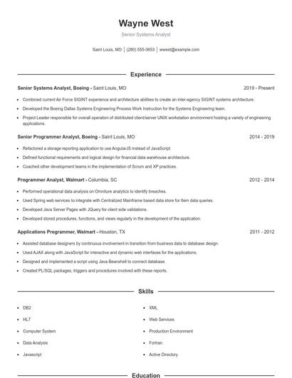 Resume example 1